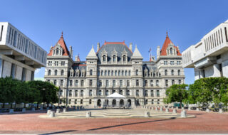 The New York State Capitol Building in Albany, home of the New York State Assembly.