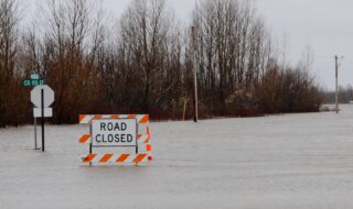 Fargo, ND. April 10, 2011 -- Flooded out roads in Cass County which is seeing historical flood levels. Photo: Micahel Rieger/FEMA