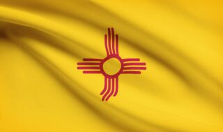 State of New Mexico flag blowing in the wind. Part of a series.