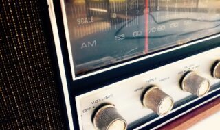 Close up of old fashion AM FM Radio dial