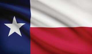 Ruffled flag of the State of Texas