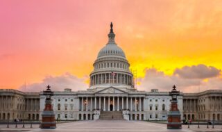 Picture of the U.S. Capitol Dome in Washington, D.C. at sunset